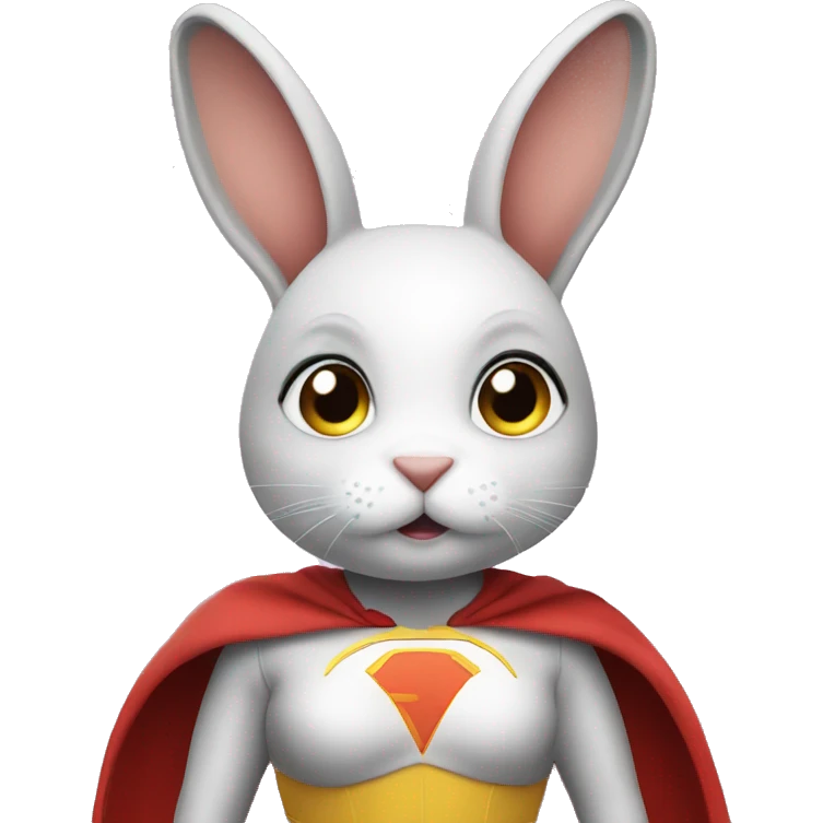 Rabbit dressed as super hero female emoji