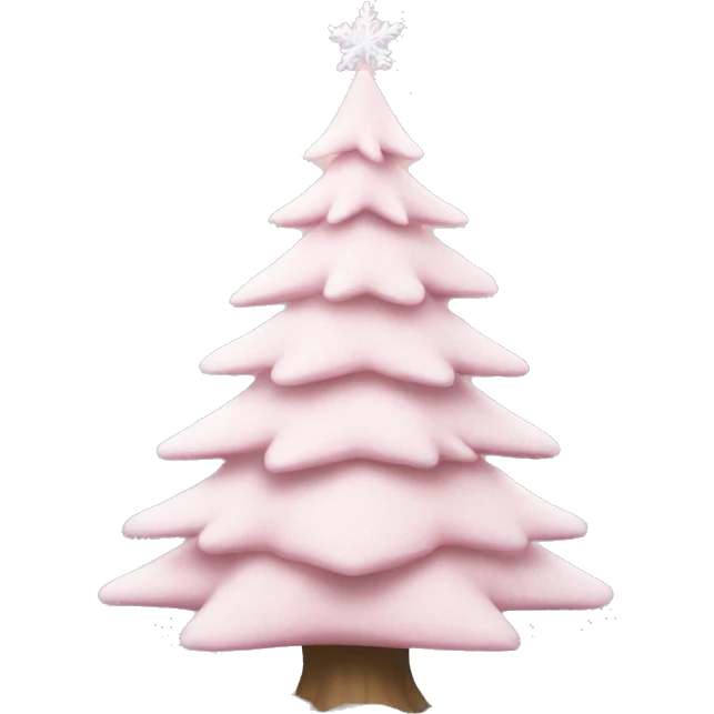 Light Pink Christmas tree no decorations snow on it emoji