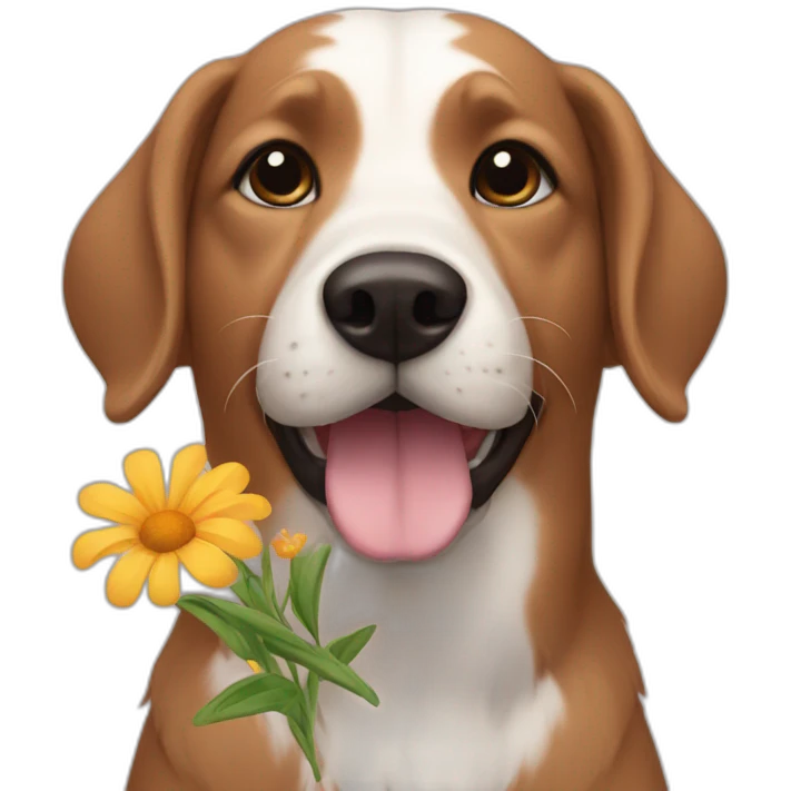 dog with flowers emoji