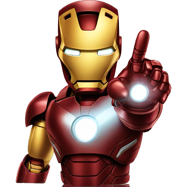 iron man showing his thumb down emoji