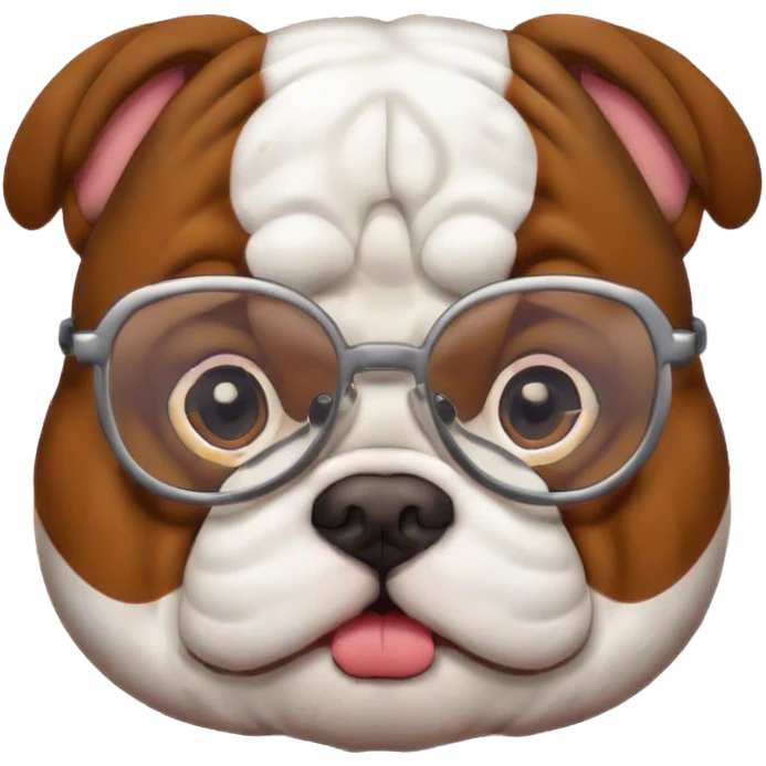 Bulldog with glasses  emoji