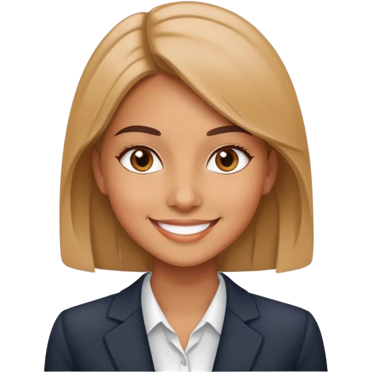 smiling girl in corporate setting emoji
