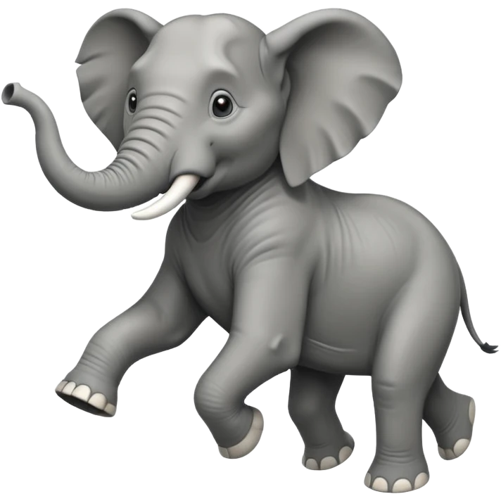 High resolution of a running elephant emoji