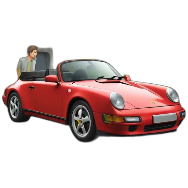 Michou seeing on a Porsche emoji
