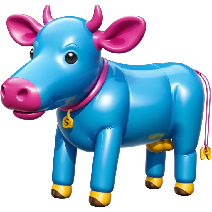  jeff koons style inflatable SPAM cow sculpture  emoji