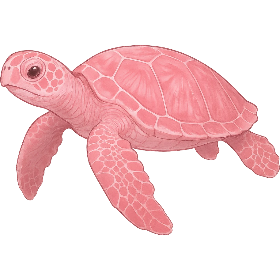 pink sea turtle, no background emoji