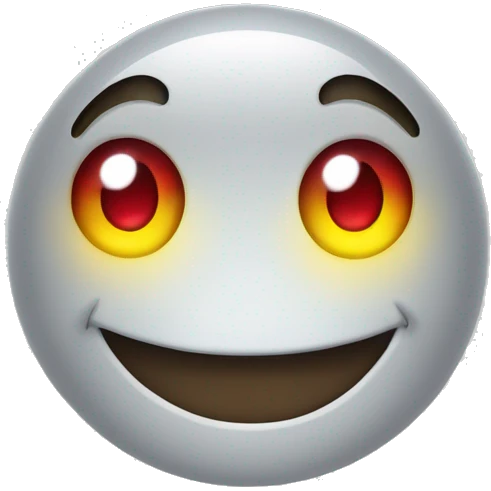 a smiley with mad smile with laser beam from eyes emoji