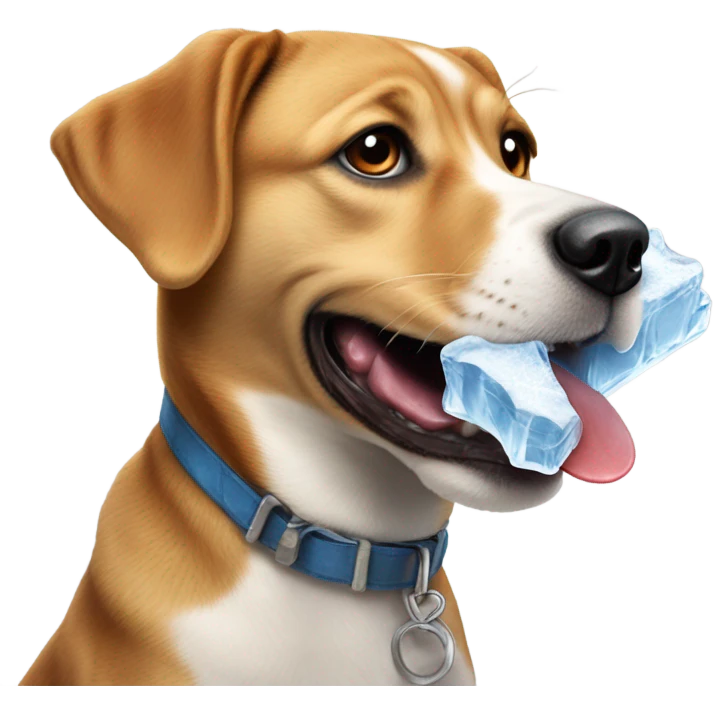Dog eating ice emoji