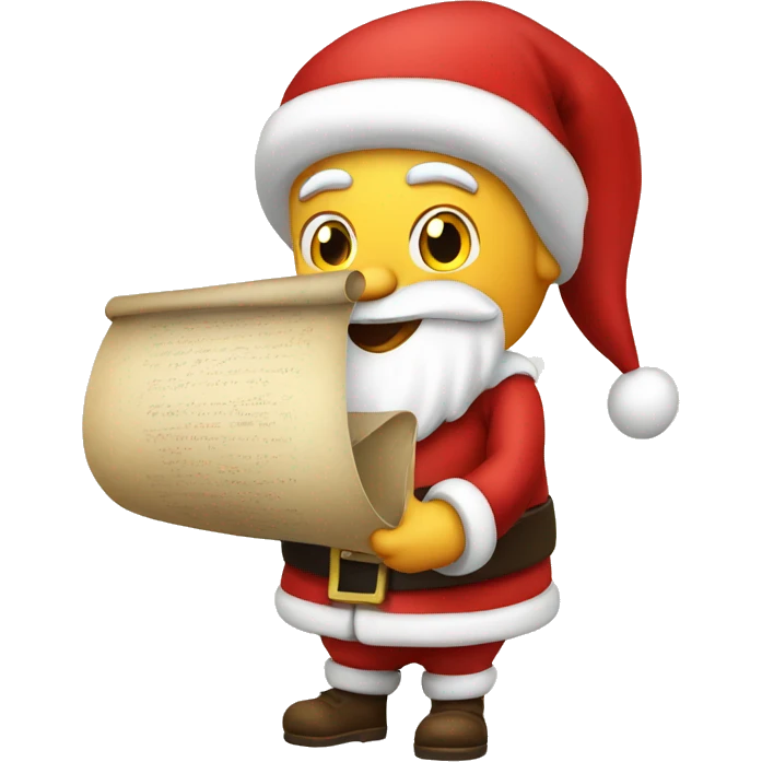 santa with scroll isolated  emoji