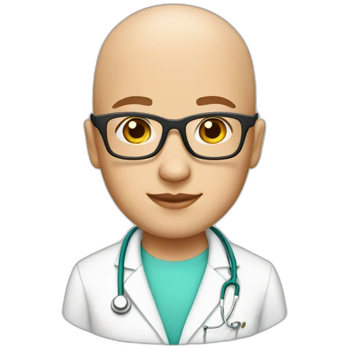 bald liberal nurse with glasses emoji