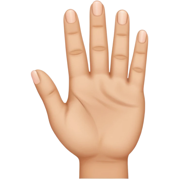 one hand emoji with 3 fingers in the middle up, and the thumb and little finger down, showing that 3 fingers are up emoji