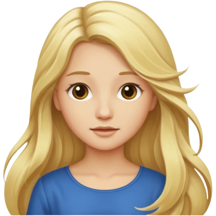 Girl blond long hars  emoji