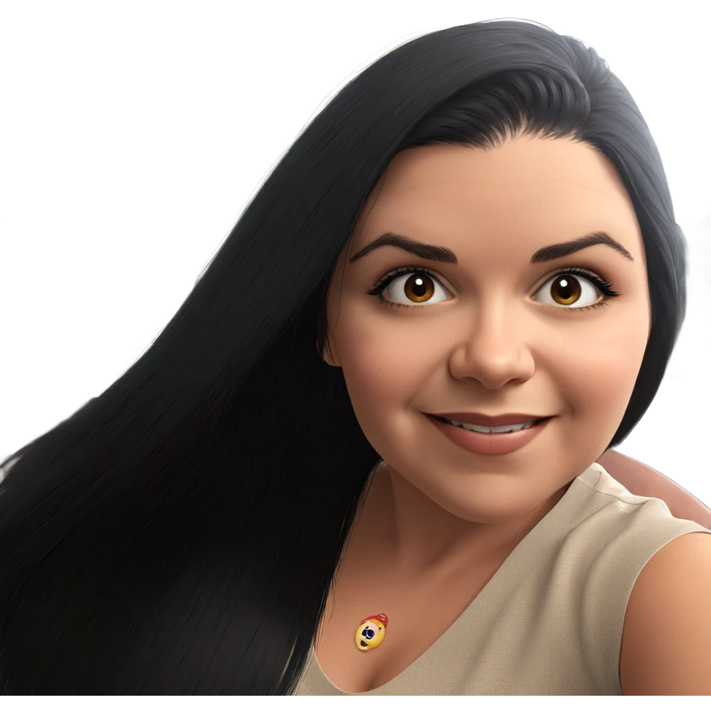 smiling girl with black hair emoji