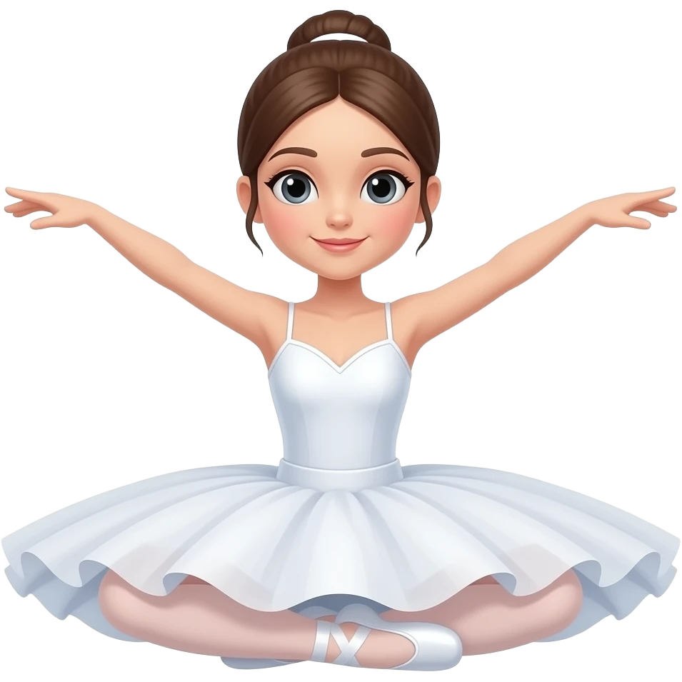 Ballerina brunette, white skin emoji