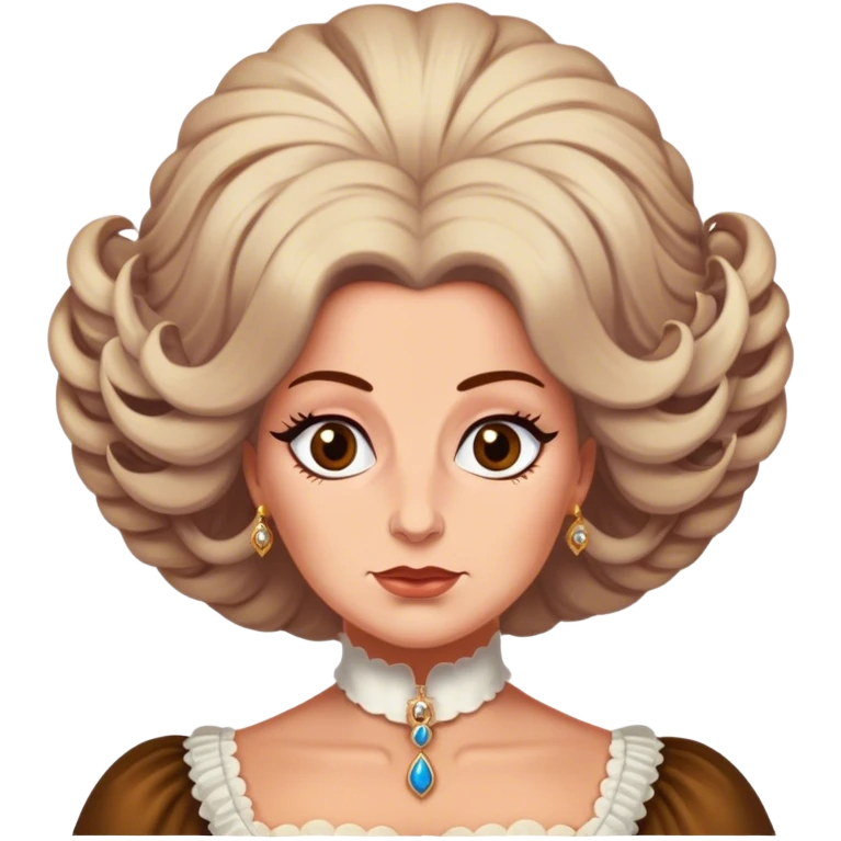 queen charlotte bridgerton with crazy wig brownish emoji