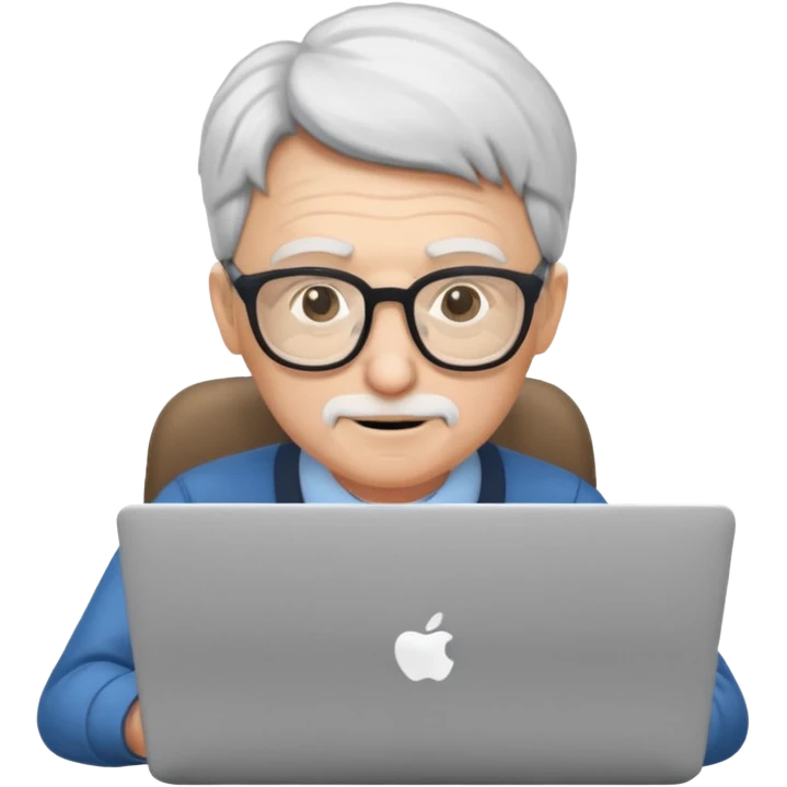 senior programmer with laptop and glasses emoji