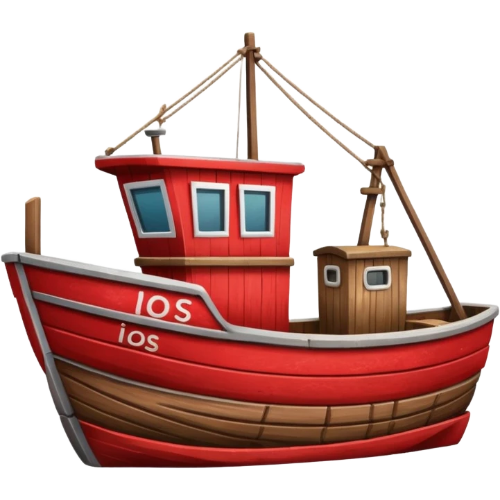 a red fishing boat emoji