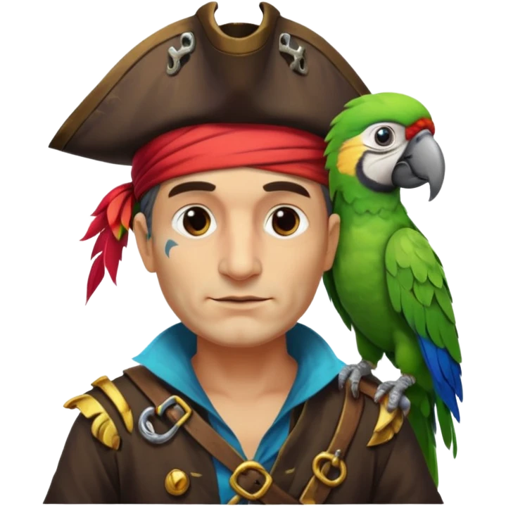 pirate and parrot emoji