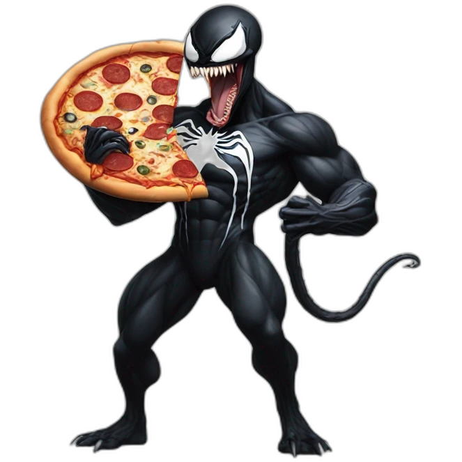 Marvel venom eating pizza emoji