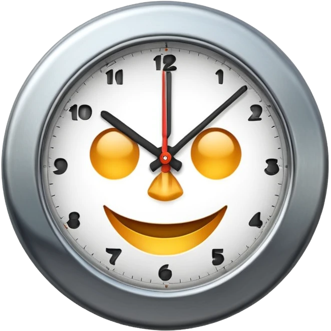 A clock smiling and handsome and playful too emoji