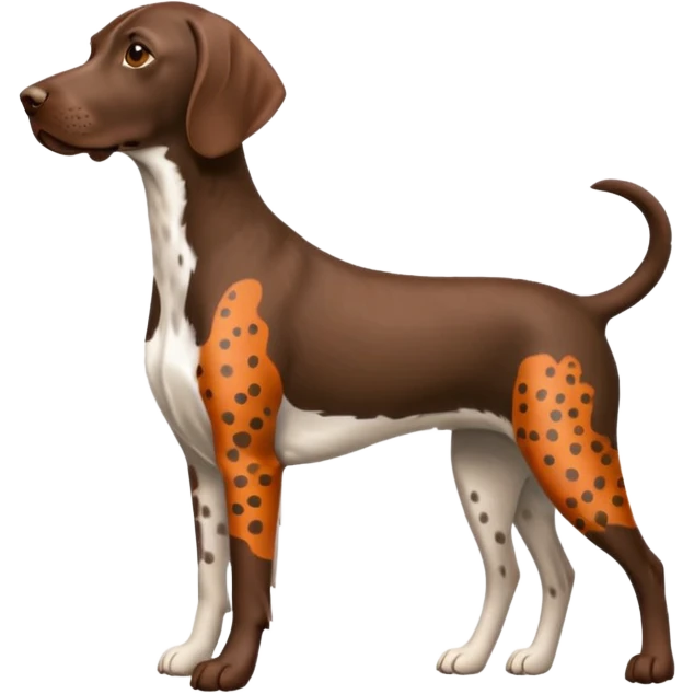 orange spotted german short haired pointer small tail emoji