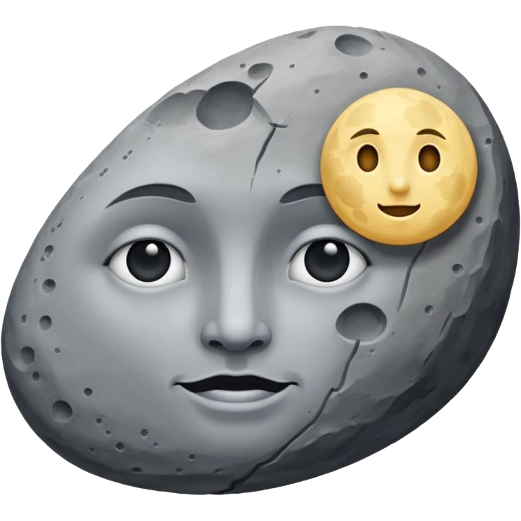 Rock and moon🌝 quero uma Rocha com a carinha da lua emoji