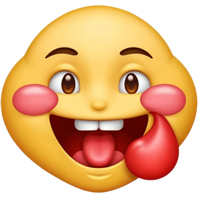 emoji biting its lip and drooling make sure it is drooling saliva  emoji