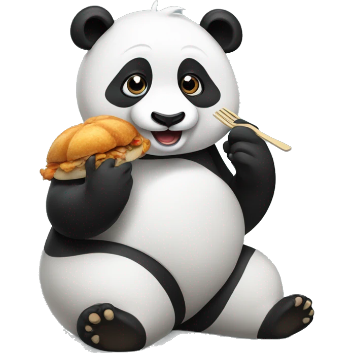 Panda eating chicken emoji
