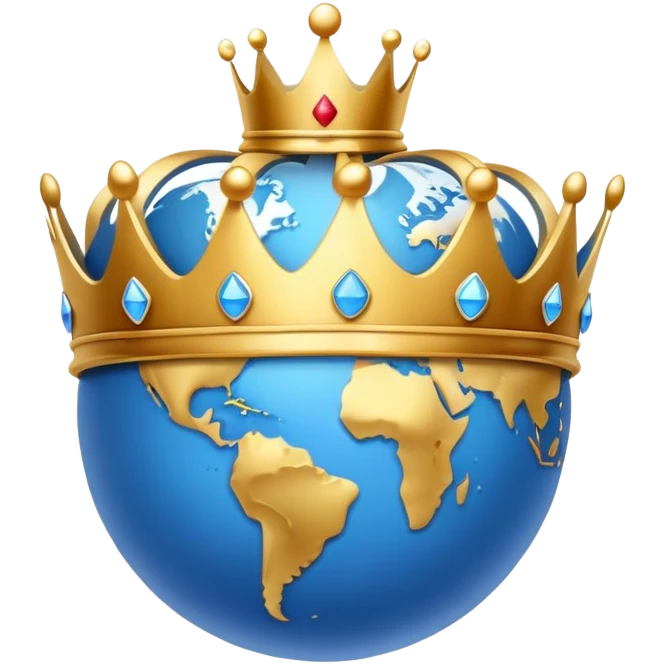 World with crown emoji