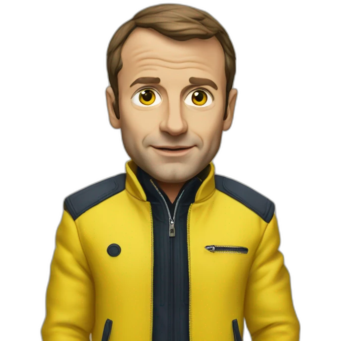 Emanuel Macron with yellow jacket emoji