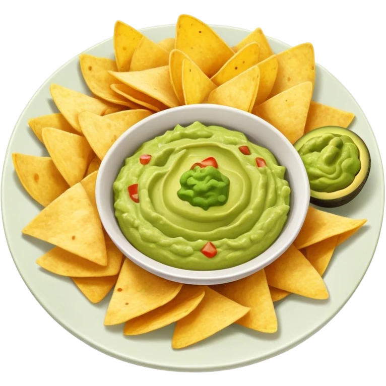 Plate of chips with guacamole  emoji
