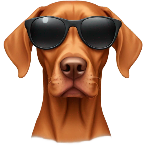 Vizsla with sunglasses emoji