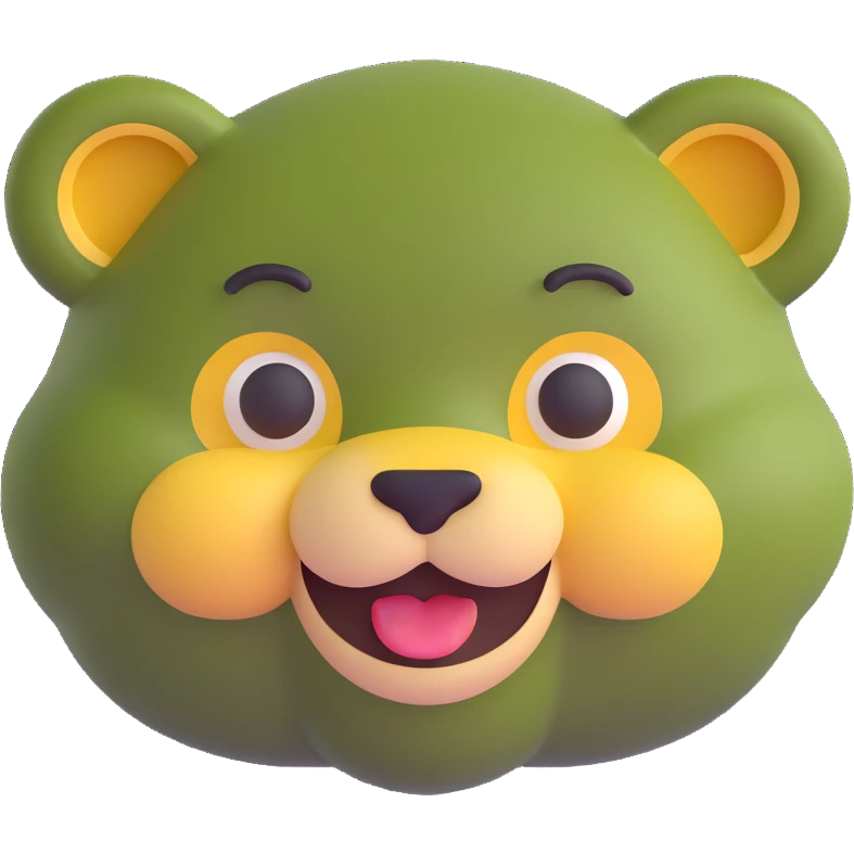 zodiacal Leo sign, olive green color, 3D emoji style emoji
