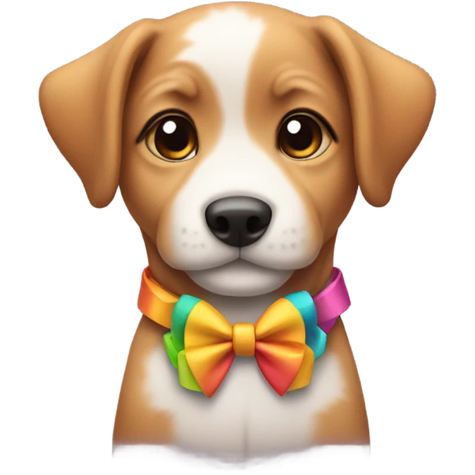 Puppy with a bow emoji