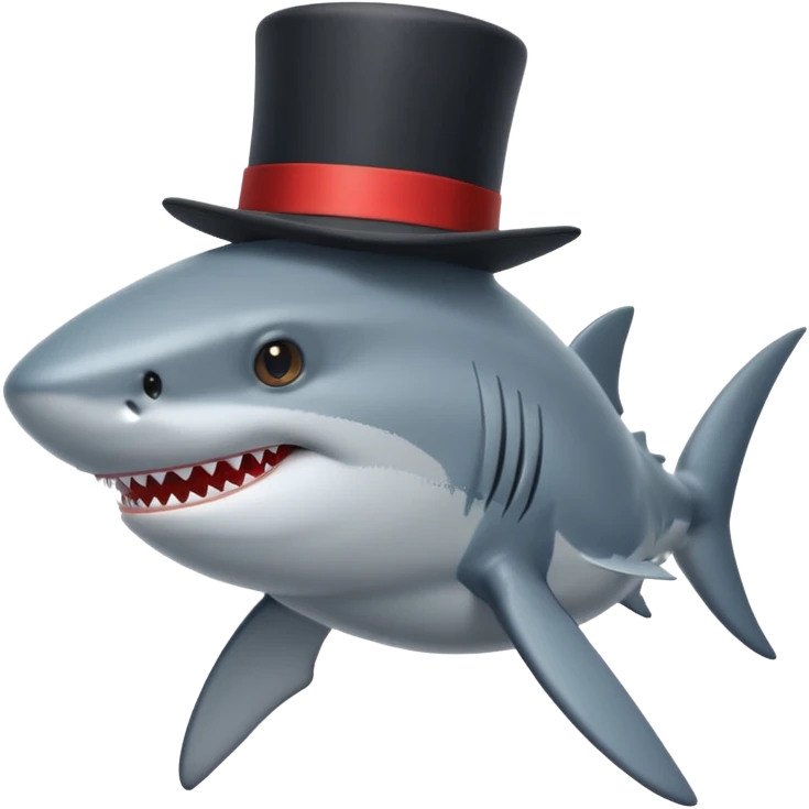 Shark with a top hat emoji