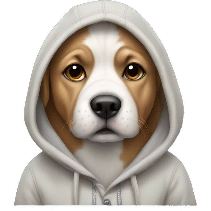 Dog wearing hoody emoji