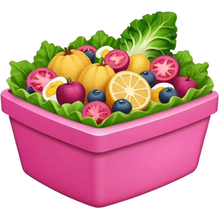 pink salad box contain emoji