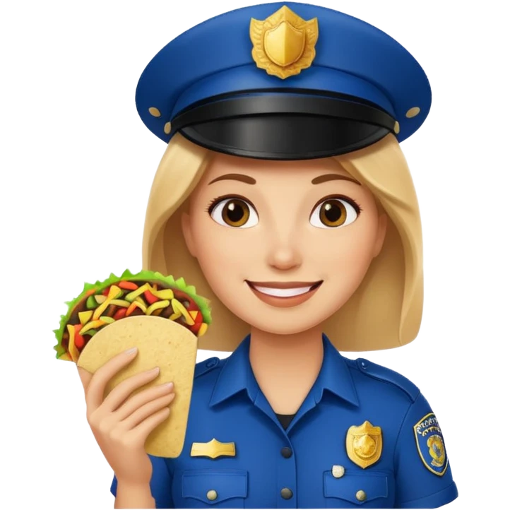 woman police holding taco emoji