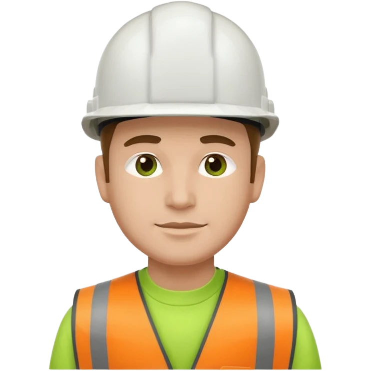 Hombre ingeniero casco blanco y chaleco verde emoji