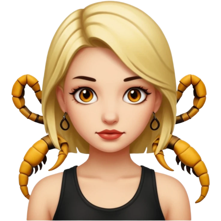 Girl with tattoo, Scorpion. emoji