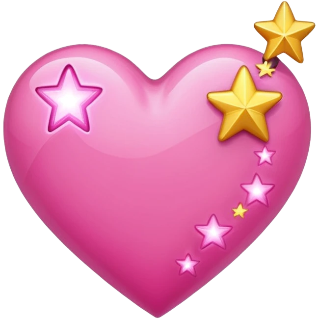 pink heart shooting star lines wand emoji emoji
