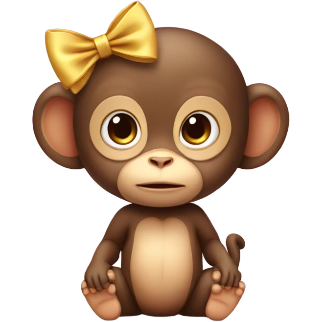 Baby monkey with a bow  emoji