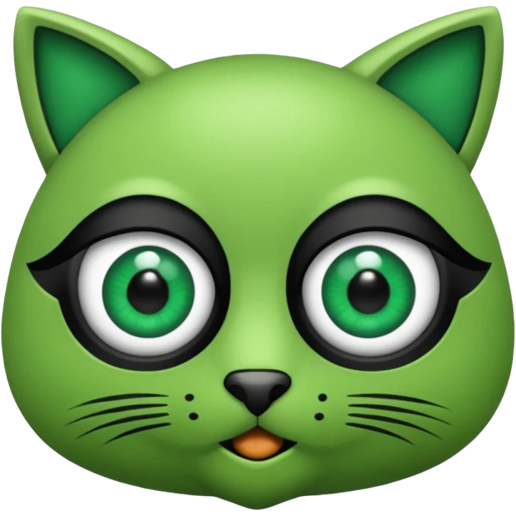 Gata con ojos verdes y negro emoji