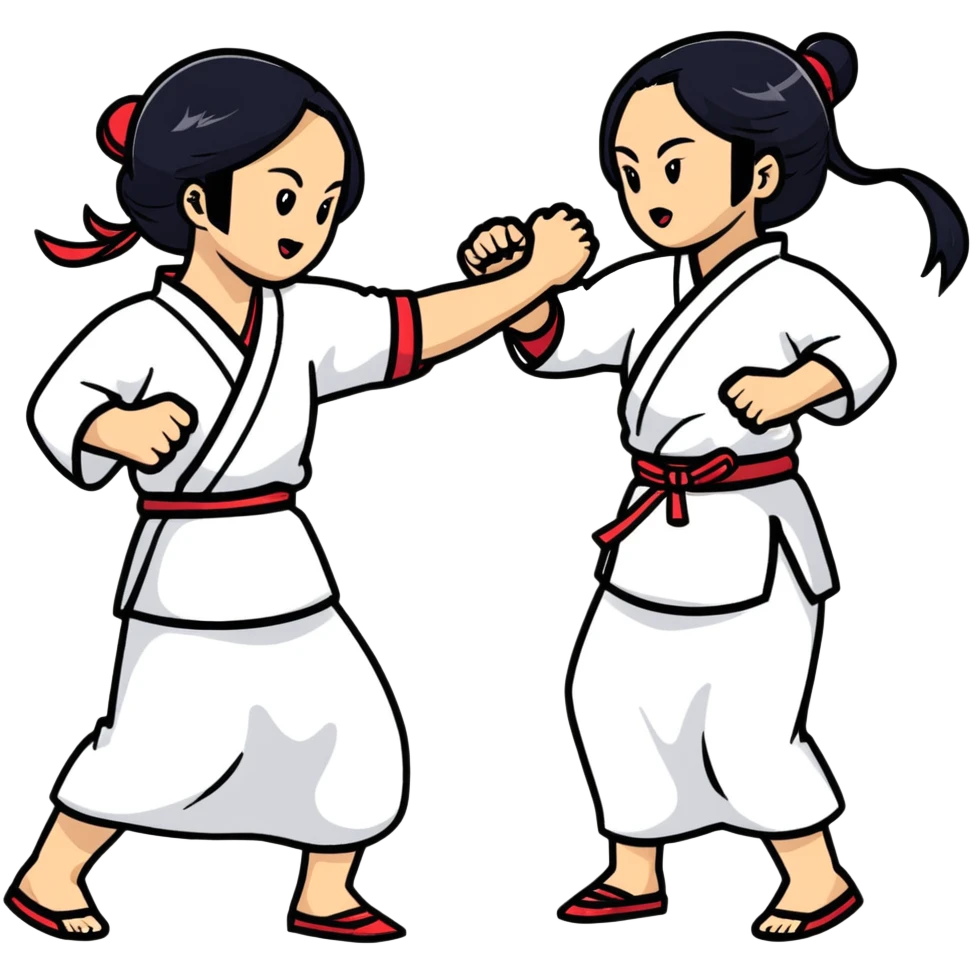 two asian street women fighting emoji