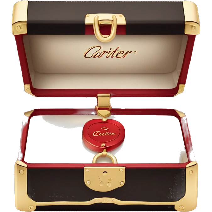 red Cartier box with inscription Cartier  emoji