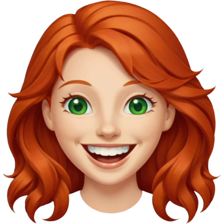 laughing long red haired woman emoji