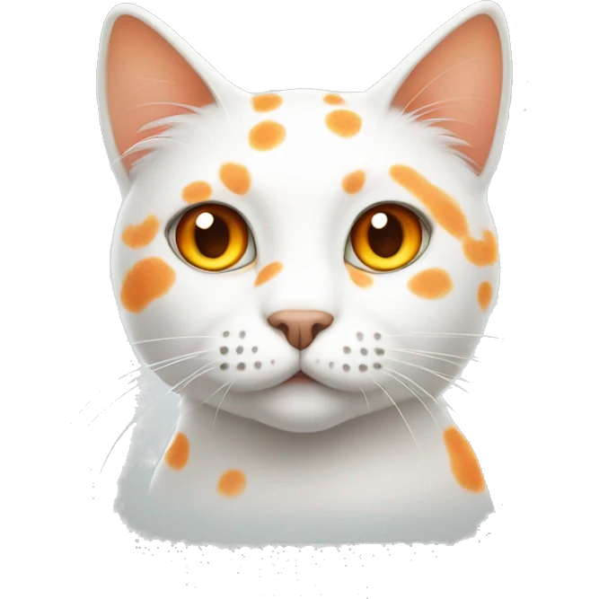 White cat with orange spots  emoji