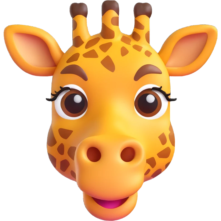 giraffe head, 3D emoji style emoji