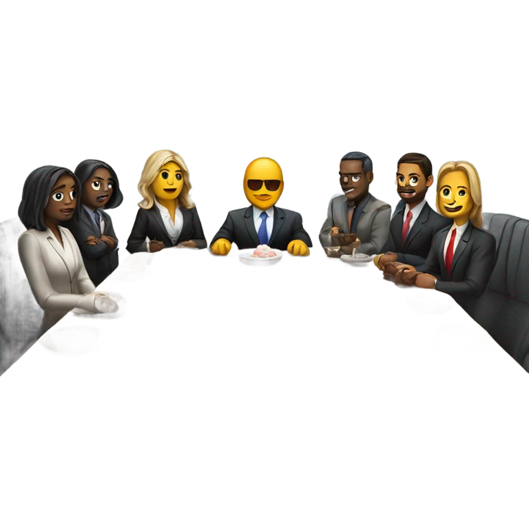 the last supper wearing suits in a modern office emoji