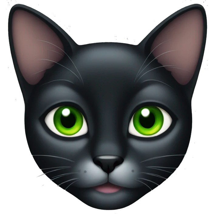 black cat with green eyes emoji